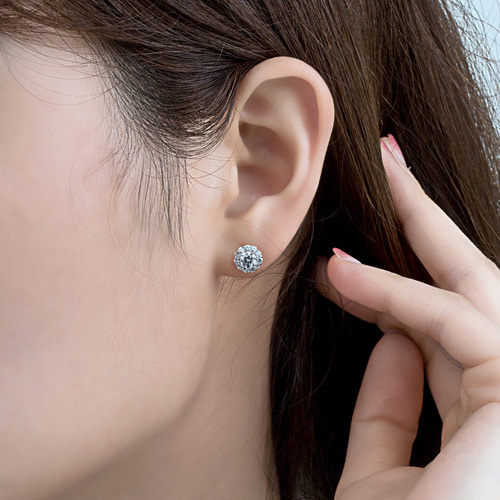 3부 다이아몬드 모던 웨딩 프로포즈 귀걸이 14k 18k 햅번 HNDER03936