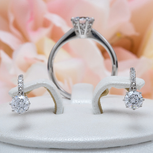 3부 다이아몬드 14k 18k 웨딩 결혼 기념일 선물 프로포즈 귀걸이 로리나 HNDER03938