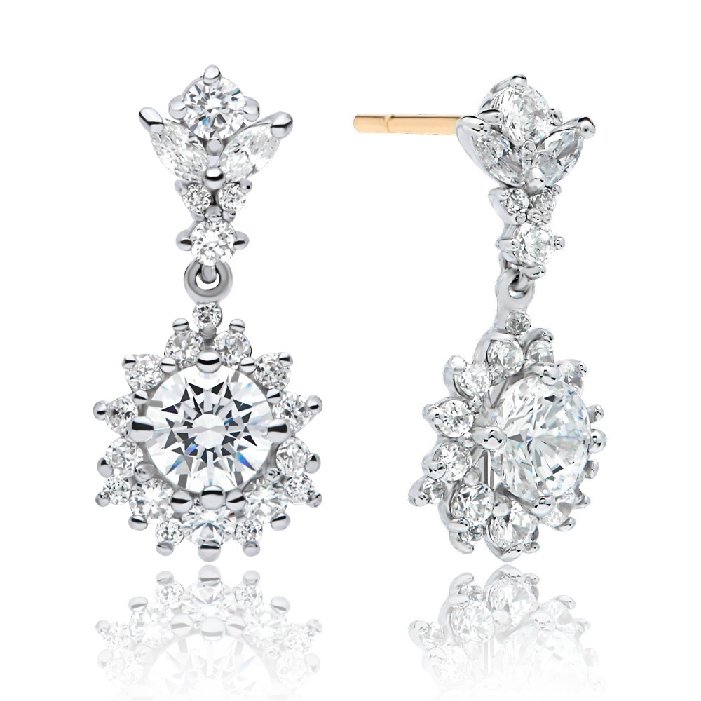 3부 다이아몬드 14k 18k 기념일 선물 결혼 예물 웨딩 귀걸이 블랑 HNDER03942